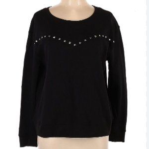 Studio by JPR Black Metal Studded Fleece Top Womens